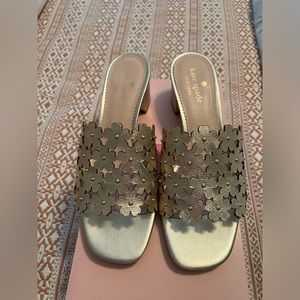 Kate Spade Daisy Mule in Metallic Leather